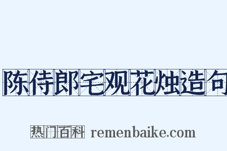 陈侍郎宅观花烛造句是什么意思的图片